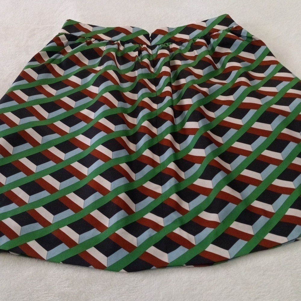 J. Crew Ratti Retro Silk Geometric Skirt in Simpatico Diamond Lattice NWT - Picture 12 of 16